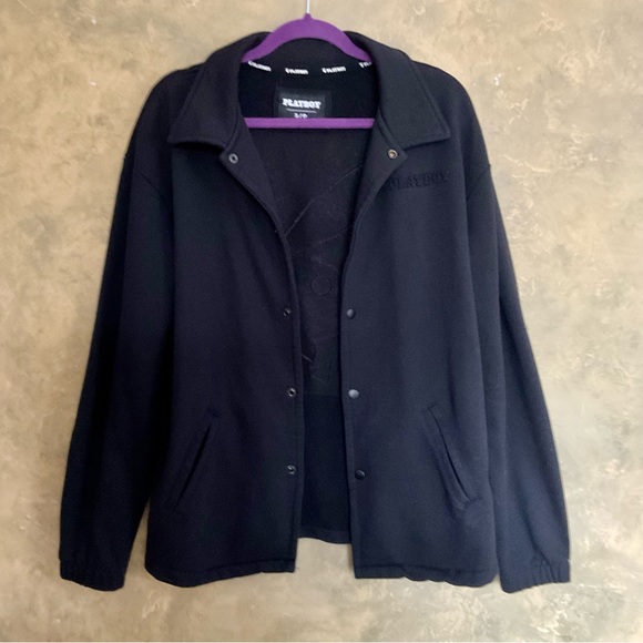 Playboy Embossed Oversized Snap Front Sweater Jacket Shacket - Picture 6 of 8